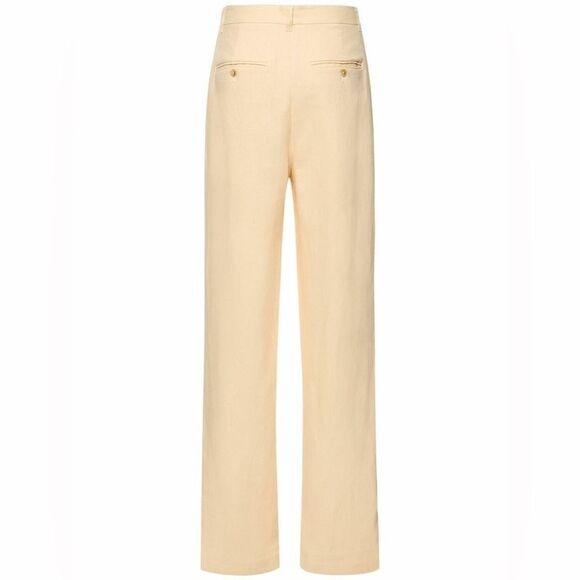 NWT Anine Bing Jay Straight Cream Pants Linen Size 30 - Picture 5 of 9